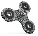 Black and White Geometric Floral Full-Body Fidget Spinner Skin-Kit