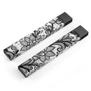 Black and White Geometric Floral - Premium Decal Protective Skin-Wrap Sticker compatible with the Juul Labs vaping device