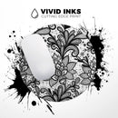 Black and White Geometric Floral// WaterProof Rubber Foam Backed Anti-Slip Mouse Pad for Home Work Office or Gaming Computer Desk
