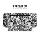 Black and White Geometric Floral // Skin Decal Wrap Kit for Nintendo Switch Console & Dock, Joy-Cons, Pro Controller, Lite, 3DS XL, 2DS XL, DSi, or Wii - Vinyl Skin Wrap for Nintendo Switch 2, OLED, Lite, Pro Controller, Wii & Classic Handhelds