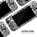 Black and White Geometric Floral // Skin Decal Wrap Kit for Nintendo Switch Console & Dock, Joy-Cons, Pro Controller, Lite, 3DS XL, 2DS XL, DSi, or Wii - Vinyl Skin Wrap for Nintendo Switch 2, OLED, Lite, Pro Controller, Wii & Classic Handhelds