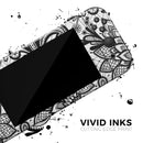 Black and White Geometric Floral // Skin Decal Wrap Kit for Nintendo Switch Console & Dock, Joy-Cons, Pro Controller, Lite, 3DS XL, 2DS XL, DSi, or Wii - Vinyl Skin Wrap for Nintendo Switch 2, OLED, Lite, Pro Controller, Wii & Classic Handhelds