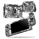 Black and White Geometric Floral - Skin Wrap Decal for Nintendo Switch Lite Console & Dock - 3DS XL - 2DS - Pro - DSi - Wii - Joy-Con Gaming Controller