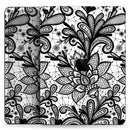 Black and White Geometric Floral - Full Body Skin Decal for the Apple iPad Pro 12.9", 11", 10.5", 9.7", Air or Mini (All Models Available)