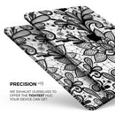 Black and White Geometric Floral - Full Body Skin Decal for the Apple iPad Pro 12.9", 11", 10.5", 9.7", Air or Mini (All Models Available)