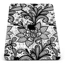 Black and White Geometric Floral - Full Body Skin Decal for the Apple iPad Pro 12.9", 11", 10.5", 9.7", Air or Mini (All Models Available)