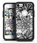 Black and White Geometric Floral - iPhone 7 or 8 OtterBox Case & Skin Kits
