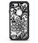 Black and White Geometric Floral - iPhone 7 or 8 OtterBox Case & Skin Kits