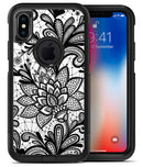 Black and White Geometric Floral - iPhone X OtterBox Case & Skin Kits