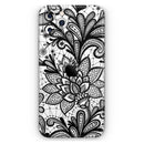 Black and White Geometric Floral  - Protective Skin Wrap & Decal – Compatible with iPhone SE to iPhone 17 Pro Max (All Models)