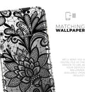 Black and White Geometric Floral  - Protective Skin Wrap & Decal – Compatible with iPhone SE to iPhone 17 Pro Max (All Models)