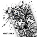 Black and White Geometric Floral  - Protective Skin Wrap & Decal – Compatible with iPhone SE to iPhone 17 Pro Max (All Models)