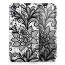 Black and White Geometric Floral  - Protective Skin Wrap & Decal – Compatible with iPhone SE to iPhone 17 Pro Max (All Models)