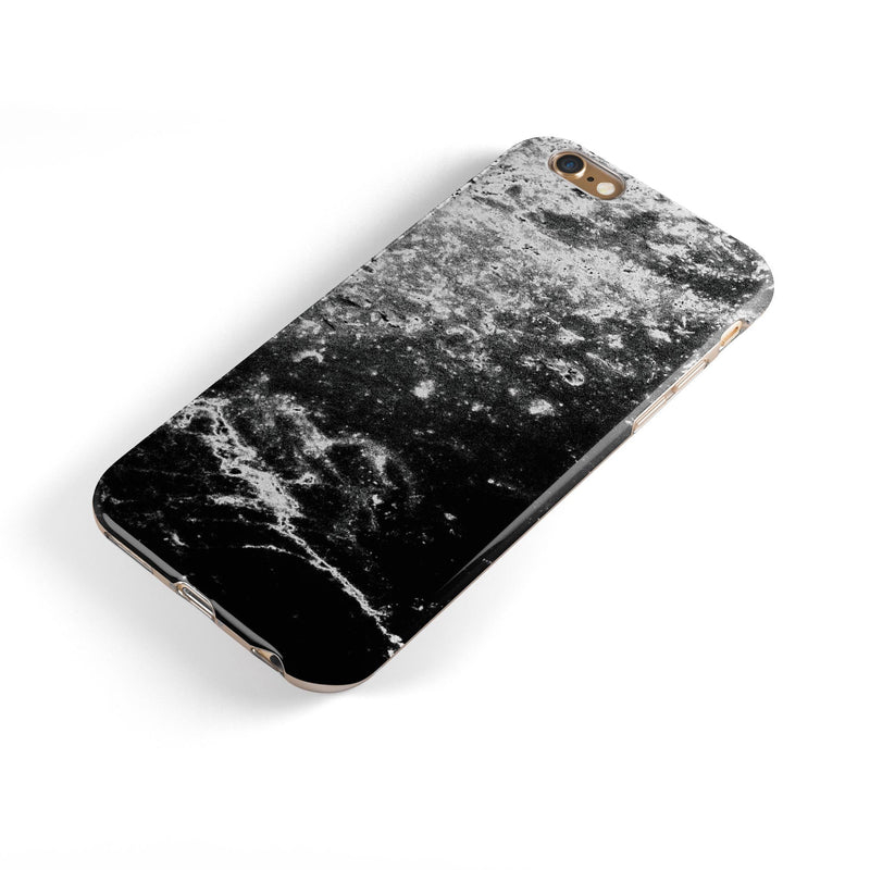 Black and White Grungy Marble Surface iPhone 6/6s or 6/6s Plus 2-Piece Hybrid INK-Fuzed Case