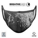 Black and White Grungy Marble Surface - Made in USA Mouth Cover Unisex Anti-Dust Cotton Blend Reusable & Washable Face Mask with Adjustable Sizing for Adult or Child