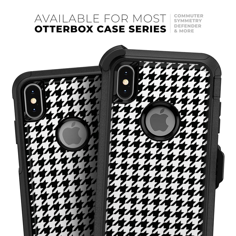 Black and White Houndstooth Pattern - Skin Kit for the iPhone OtterBox Cases