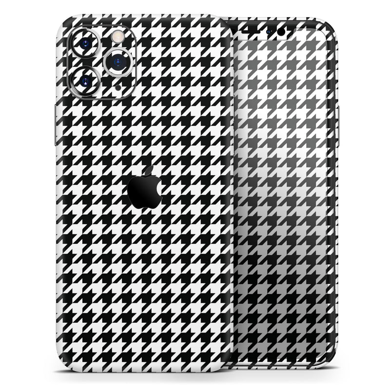 Black and White Houndstooth Pattern  - Protective Skin Wrap & Decal – Compatible with iPhone SE to iPhone 17 Pro Max (All Models)