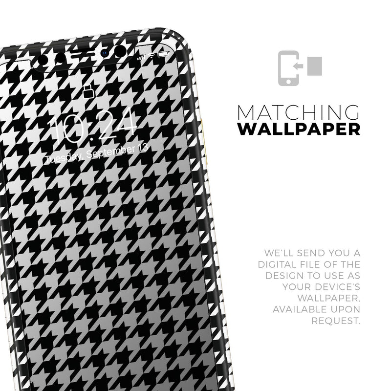 Black and White Houndstooth Pattern  - Protective Skin Wrap & Decal – Compatible with iPhone SE to iPhone 17 Pro Max (All Models)