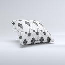 Black and White Icecream and Drink Pattern ink-Fuzed Decorative Throw Pillow