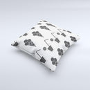 Black and White Icecream and Drink Pattern ink-Fuzed Decorative Throw Pillow