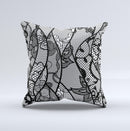 Black and White Lace Design Ink-Fuzed Decorative Throw Pillow