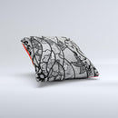 Black and White Lace Design Ink-Fuzed Decorative Throw Pillow
