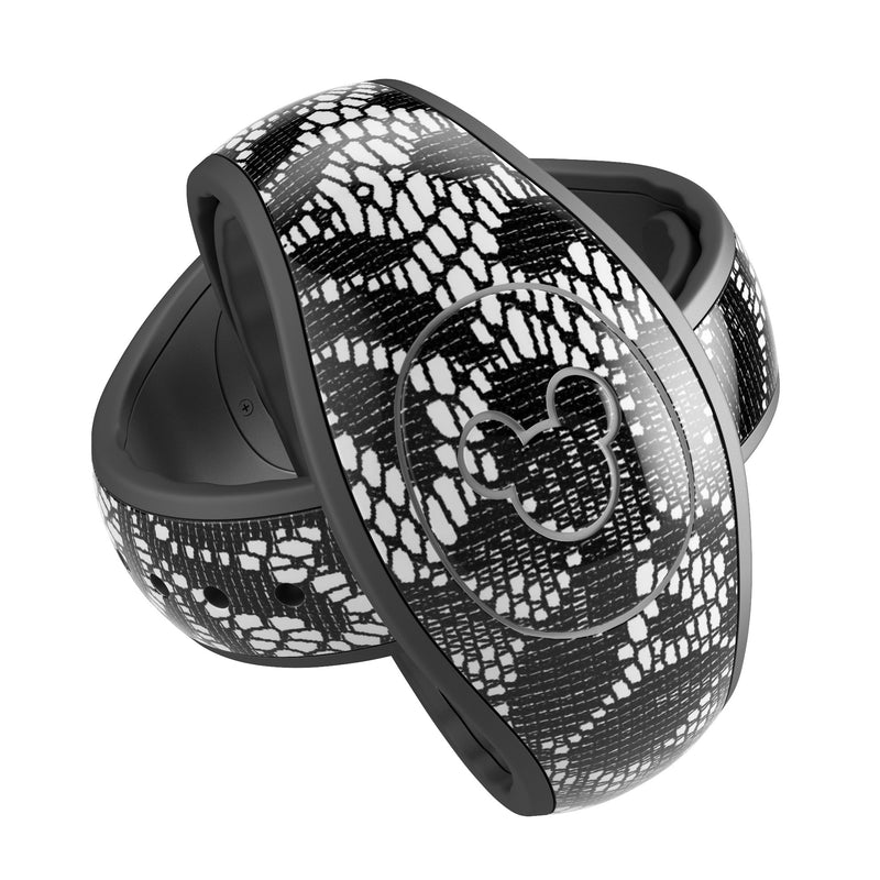 Black and White Lace Pattern V108 - Decal Skin Wrap Kit for the Disney Magic Band