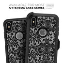 Black and White Lace Pattern V108 - Skin Kit for the iPhone OtterBox Cases