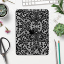 Black and White Lace Pattern V108 - Full Body Skin Decal for the Apple iPad Pro 12.9", 11", 10.5", 9.7", Air or Mini (All Models Available)