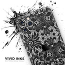 Black and White Lace Pattern V108  - Protective Skin Wrap & Decal – Compatible with iPhone SE to iPhone 17 Pro Max (All Models)