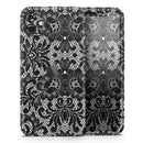 Black and White Lace Pattern V108  - Protective Skin Wrap & Decal – Compatible with iPhone SE to iPhone 17 Pro Max (All Models)