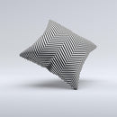 Black and White Opposite Stripes ink-Fuzed Decorative Throw Pillow