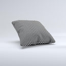 Black and White Opposite Stripes ink-Fuzed Decorative Throw Pillow