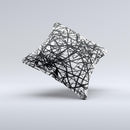 Black and White Shards ink-Fuzed Decorative Throw Pillow