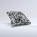Black and White Shards ink-Fuzed Decorative Throw Pillow