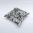 Black and White Shards ink-Fuzed Decorative Throw Pillow