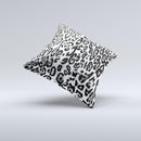 Black and White Snow Leopard Pattern ink-Fuzed Decorative Throw Pillow