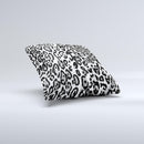 Black and White Snow Leopard Pattern ink-Fuzed Decorative Throw Pillow
