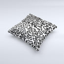 Black and White Snow Leopard Pattern ink-Fuzed Decorative Throw Pillow
