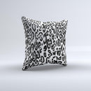 Black and White Snow Leopard Pattern ink-Fuzed Decorative Throw Pillow