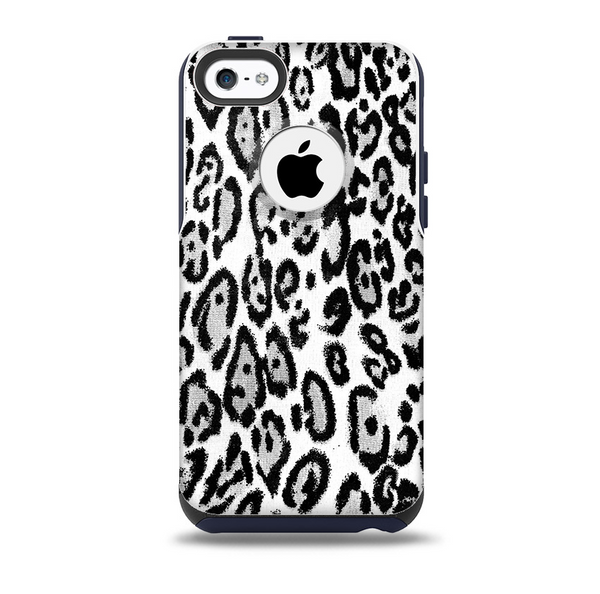 Black and White Snow Leopard Pattern Skin for the iPhone 5c OtterBox Commuter Case