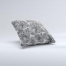 Black and White Spotted Hearts ink-Fuzed Decorative Throw Pillow