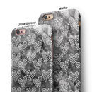 Black and White Watercolor Hearts iPhone 6/6s or 6/6s Plus 2-Piece Hybrid INK-Fuzed Case
