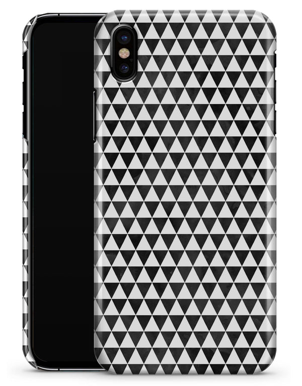 Black and White Watercolor Triangle Pattern - iPhone X Clipit Case