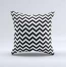 Black and White Zigzag Chevron Pattern Ink-Fuzed Decorative Throw Pillow