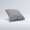Black and White Zigzag Chevron Pattern Ink-Fuzed Decorative Throw Pillow