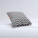 Black and White Zigzag Chevron Pattern Ink-Fuzed Decorative Throw Pillow