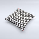 Black and White Zigzag Chevron Pattern Ink-Fuzed Decorative Throw Pillow