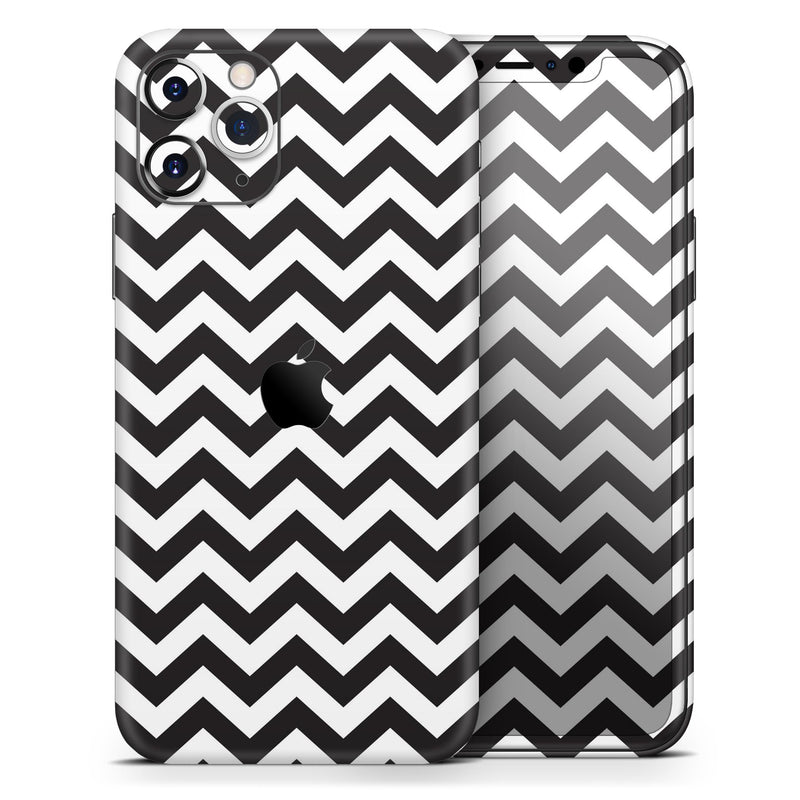 Black and White Zigzag Chevron Pattern  - Protective Skin Wrap & Decal – Compatible with iPhone SE to iPhone 17 Pro Max (All Models)