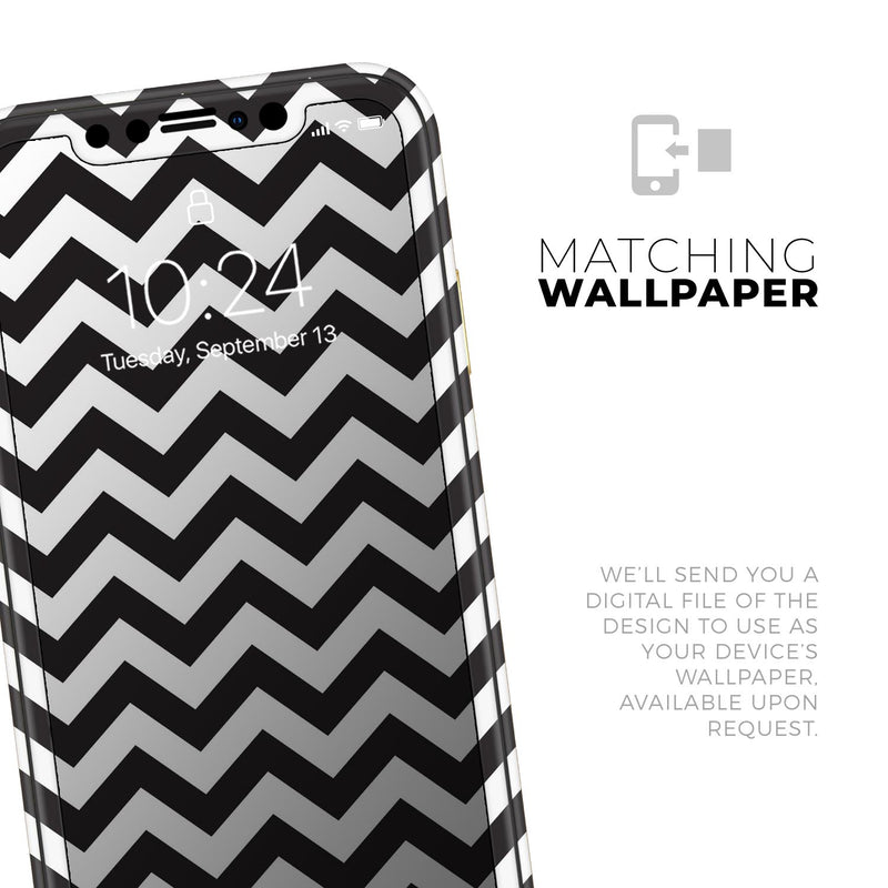 Black and White Zigzag Chevron Pattern  - Protective Skin Wrap & Decal – Compatible with iPhone SE to iPhone 17 Pro Max (All Models)